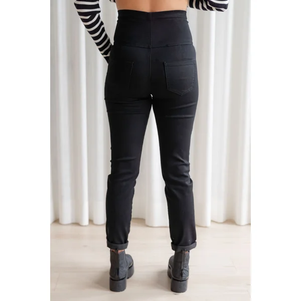 Pantalons extensible en twill - noir