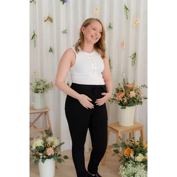 Pantalons urbains à taille élastique - noir