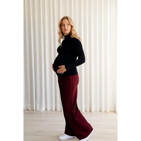 Pantalons à jambes larges - bourgogne