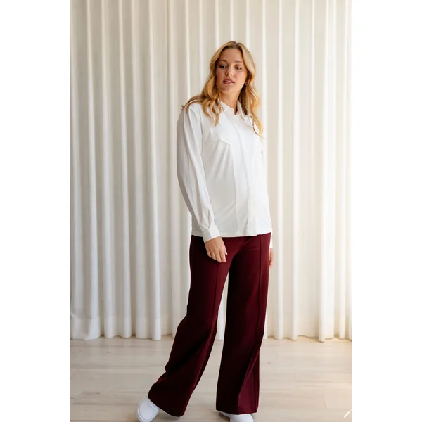 Pantalons à jambes larges - bourgogne