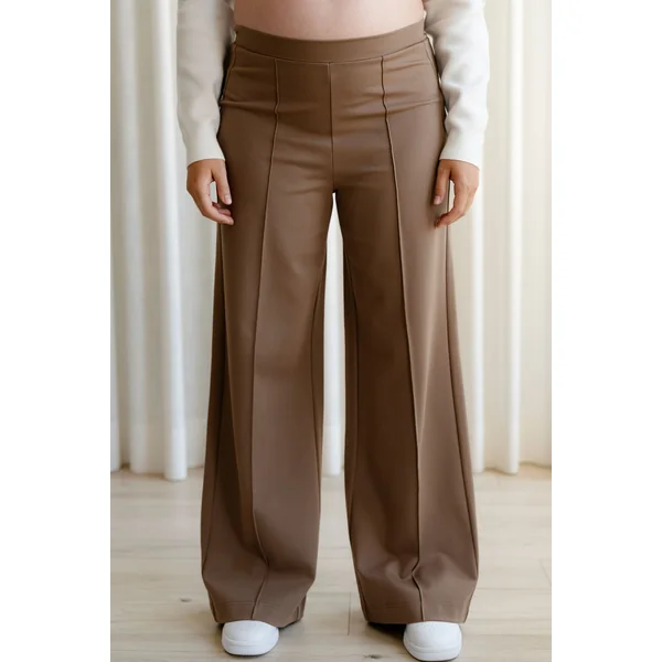 Pantalons à jambes larges - moka mousse