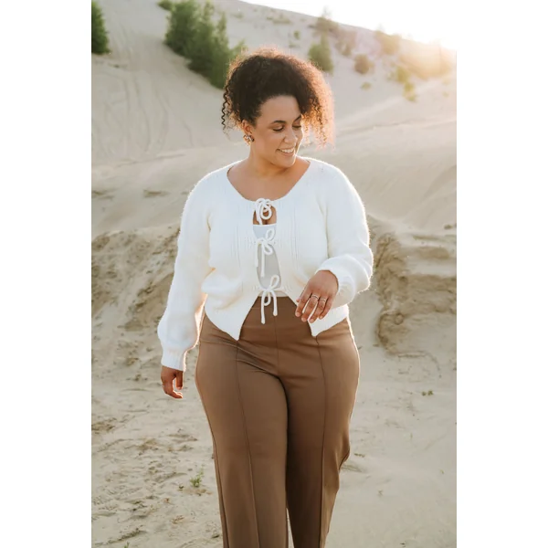 Pantalons à jambes larges - moka mousse