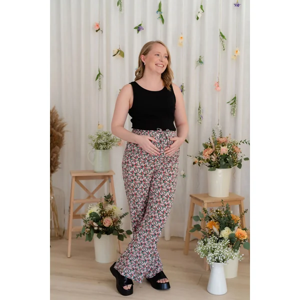 Pantalons à taille élastique - combo fleuri