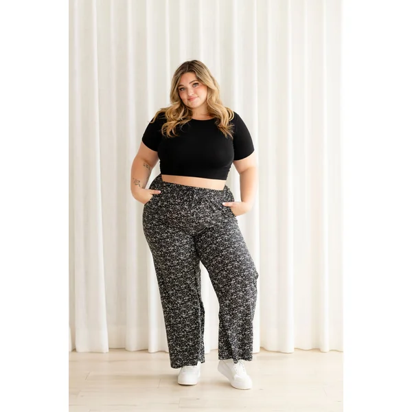 Pantalons à taille élastique fleuri - nuit bohème