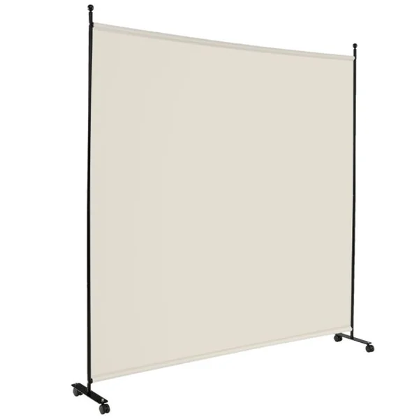 Paravent pour l'Intérieur & l'Extérieur- 184 x 184 CM à Roulettes Écran de Confidentialité Brise Vue Balcon / Jardin Blanc