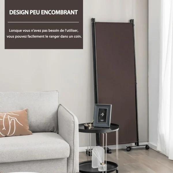 Paravent à Roulettes 4 Panneaux Pliable Brise-vue Cloison de Séparation Pièce sur Pied Protéger Privée 225 x 30 x 173 CM 4 Couleurs au Choix