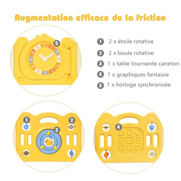 Parc Bébé en Plastique Pliable 14 Pièces 80 x 39,5 x 67,5CM Barrière d’Enfant en HDPE sans BPA