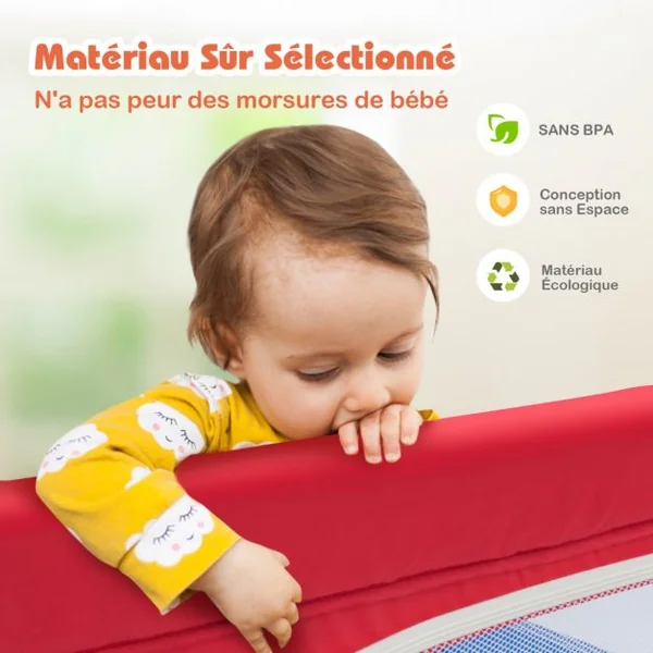 Parc Bébé Portable 120 x 120 x 68 CM avec 50 Boules Colorées Barrière de Sécurité de Enfants Pieds Antidérapantes 3 Ans + Coloré