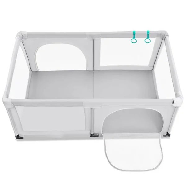 Parc Bébé Portable 120 x 190 x 69 CM aevc 50 Boules Colorées Barrière de Sécurité de Enfants Pieds Antidérapantes 3 Ans + Coloré/Gris Foncé/Gris Clair/Bleu