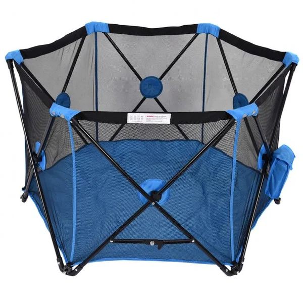 Parc pour Sécurité Parc de Bébé pour Bébé Bleu Hexagonale Pliable Portable Hauteur de 70 cm