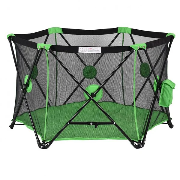 Parc pour Sécurité Parc de Bébé pour Bébé Vert Hexagonale Pliable Portable Hauteur de 70 cm