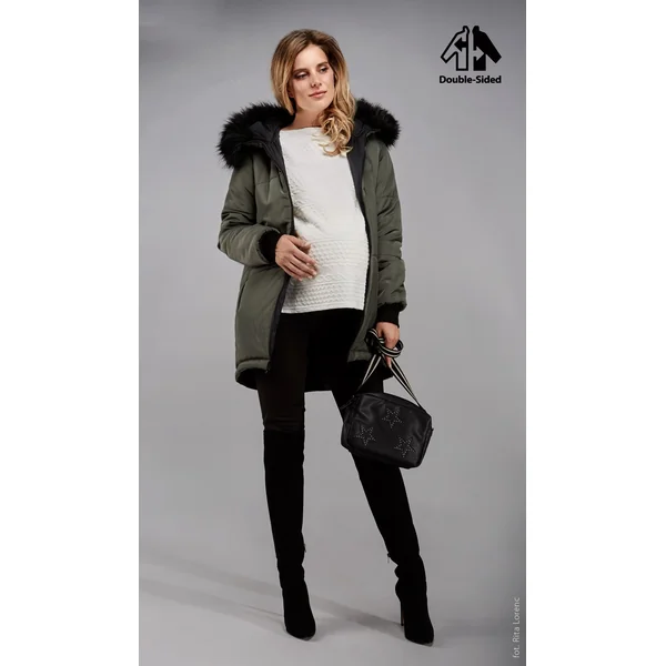 Parka de grossesse réversible ONYKS- Kaki/Noir - Reste Taille S