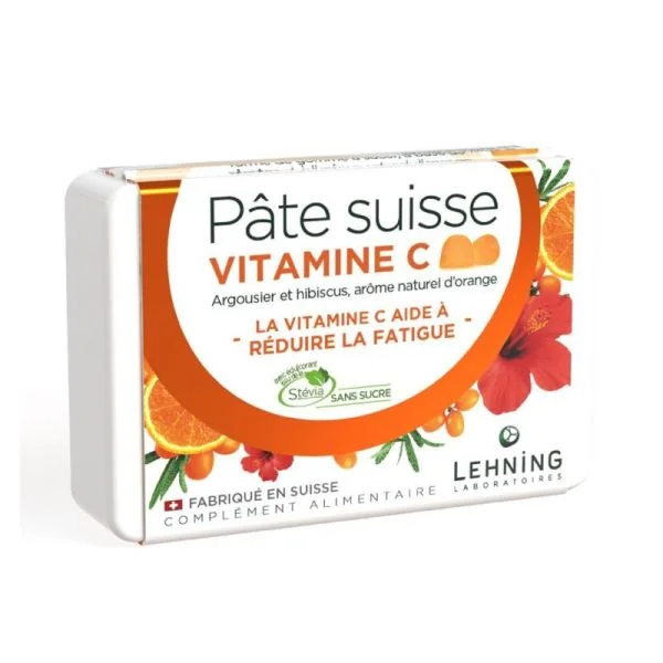 PATE SUISSE Vitamine C 40 Gommes - Aide à Réduire la Fatigue