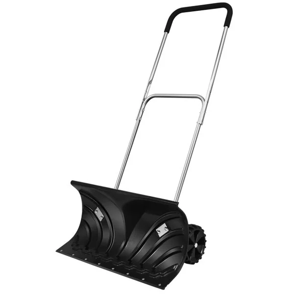 Pelle à Neige avec Roues Pelle Déneigement Pliable Largeur de Travail 65cm avec Poignée Réglable en Hauteur et en Angle