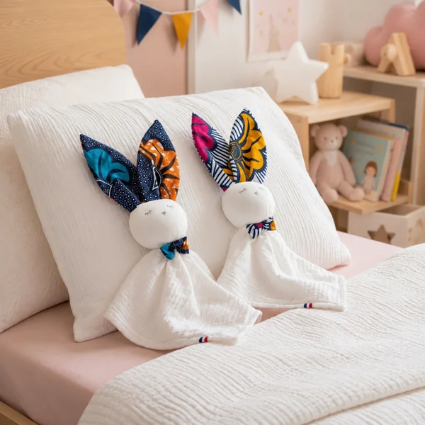 Personalised cotton gauze rabbit comforter Wax