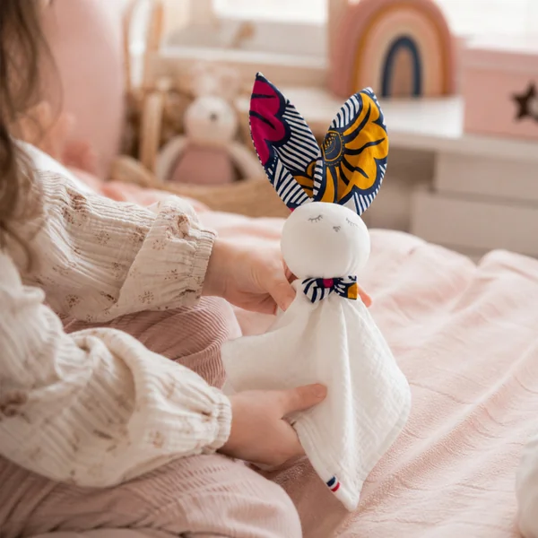 Personalised cotton gauze rabbit comforter Wax