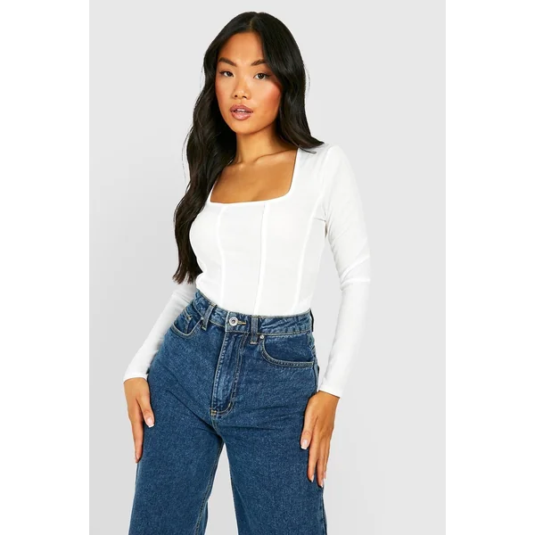 Petite Rib Corset Bodysuit