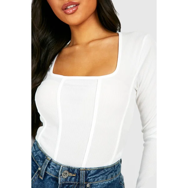 Petite Rib Corset Bodysuit