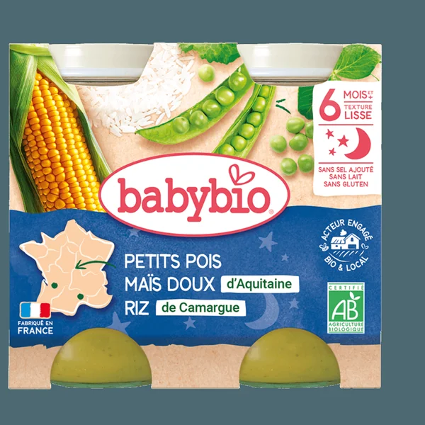 Petits Pois Maïs Riz de Camargue + 6 mois