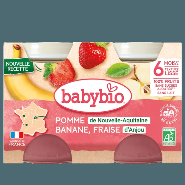 Petits Pots Banane Fraise dés 6 mois