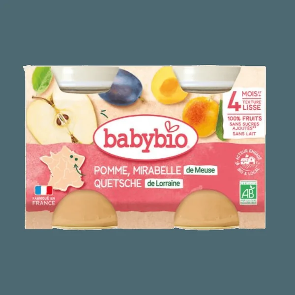 Petits Pots Pomme Mirabelle Quetsche dès 4 mois