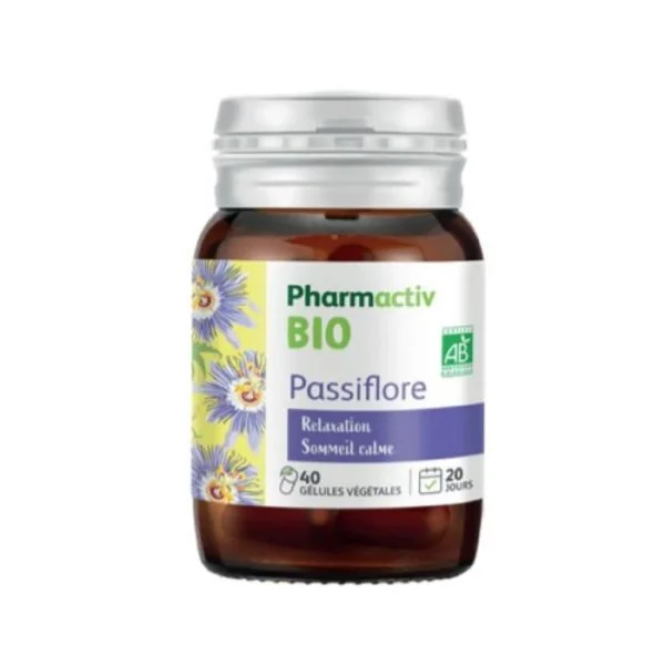 PHARMACTIV BIO Passiflore 40 Gélules Végétales - Relaxation, Sommeil Calme