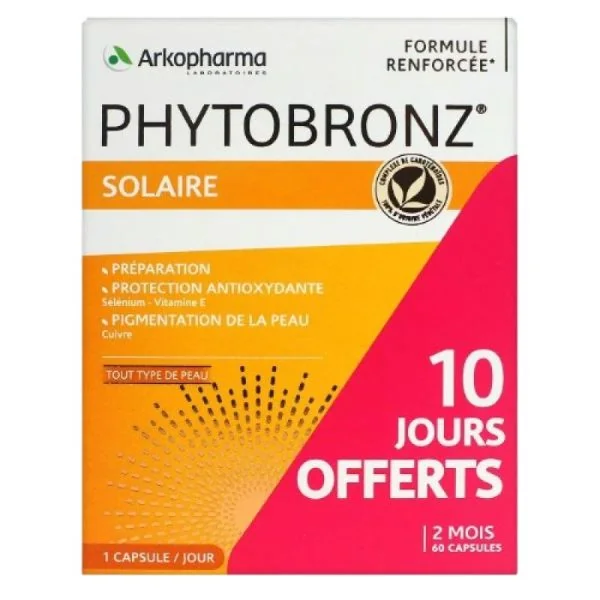 PHYTOBRONZ -SOLAIRE - Complément Alimentaire Préparareur de la Peau au soleil
