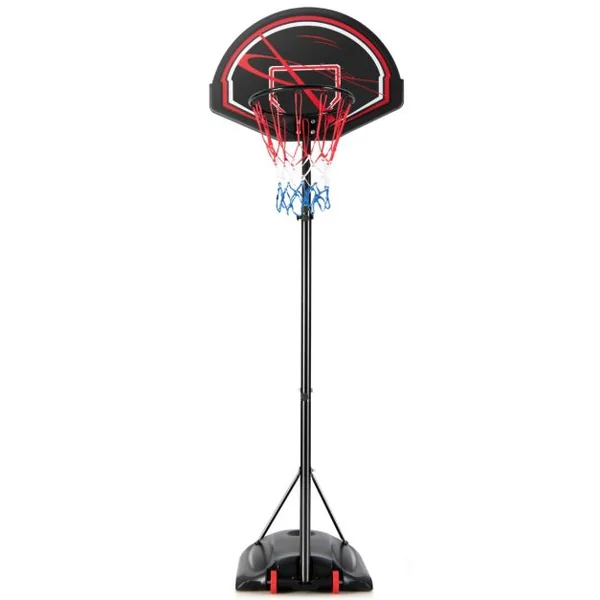 Pianer de Basket Extérieur pour Enfants avec Hauteur Réglable Support de Panier de Basket sur Pied Base Stable & 2 Roues pour Enfants de 6 Ans+