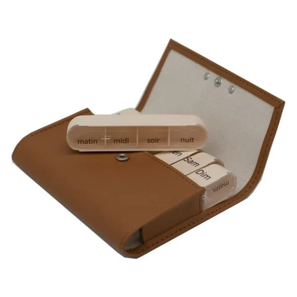 PILBOX LIBERTY V4 Fauve - Pilulier Hebdomadaire - 7 Modules de 4 Cases