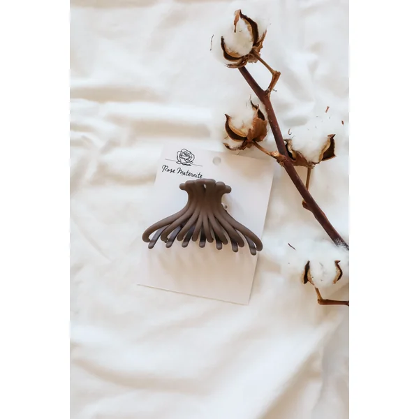 Pince à cheveux coquillage - brun