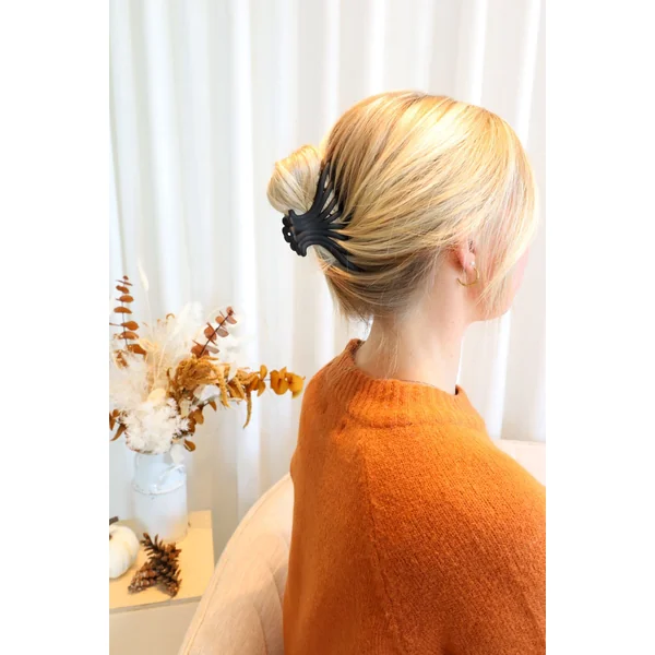 Pince à cheveux coquillage - noir