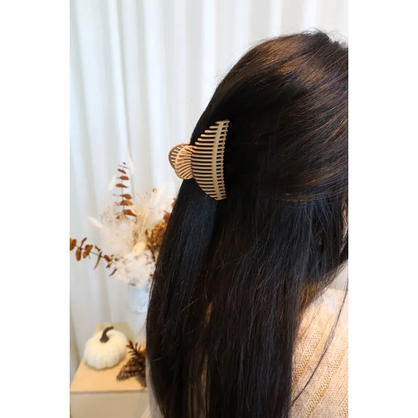 Pince à cheveux linéaire - caramel