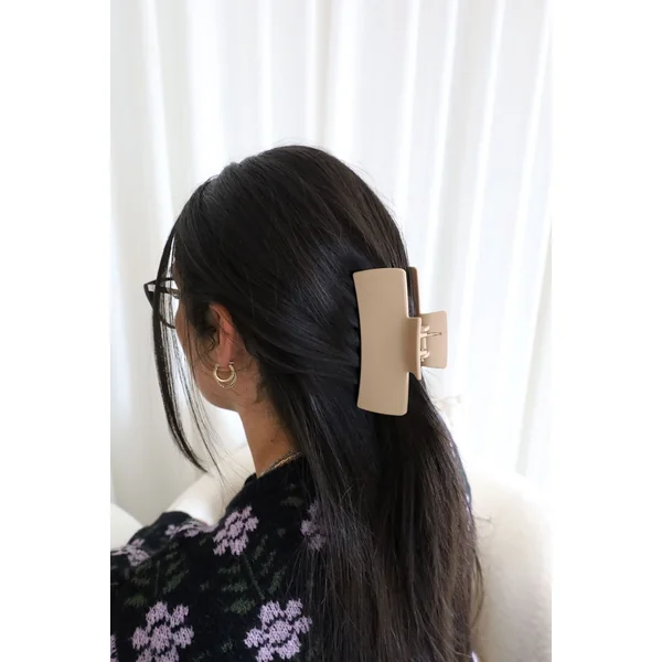 Pince à cheveux rectangulaire - cappucino