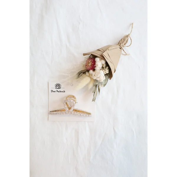 Pince à cheveux torsadée en métal - beige