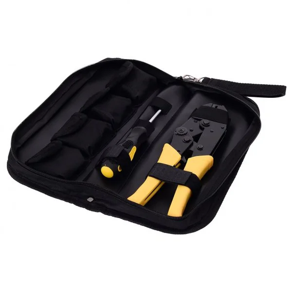 Pince à sertir avec 5 matrices Pince avec 5 inserts interchangeables de 0.5 à 35 mm², 1 tournevis Phillips, 1 sac à outils