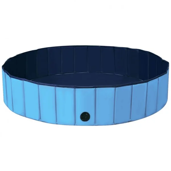 Piscine Pliable en PVC Ø140xH30 cm Baignoire Portable pour Animaux de Compagnie Bleu