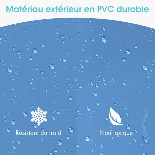 Piscine Pliable pour Chiens 160x30CM avec Robinet de Vidange Rotatif et Fond Antidérapant en PVC Bleu