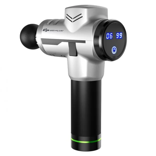 Pistolet de Massage Professionnel à 6 Vitesses Réglables Appareil de Massage 4 Têtes de Massage Sacoche Batterie 2400mAh