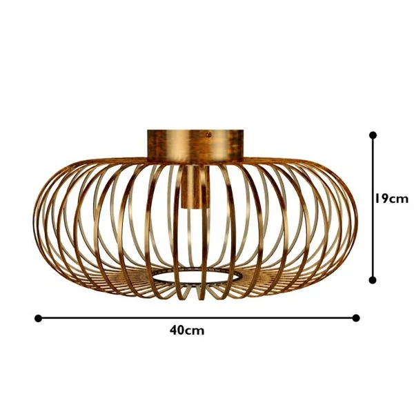 Plafonnier en Métal Ø40cm IP20 pour Ampoule(non incluse) Max.60w ou Halogène E27