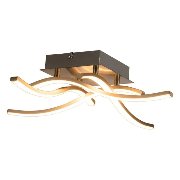 Plafonnier Led 2700k Dimmable Style Moderne à 4 Bras Led 3,6W 25 000h en Fer et Aluminium 47x47x9,5cm Sable et Blanc