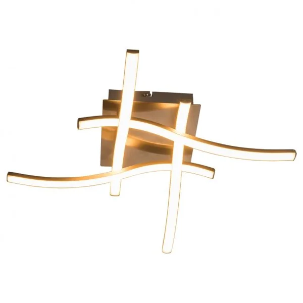 Plafonnier Led 2700k Dimmable Style Moderne à 4 Bras Led 3,6W 25 000h en Fer et Aluminium 47x47x9,5cm Sable et Blanc