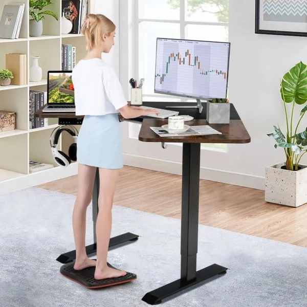 Planche d'Équilibre à Rotation à 360° avec Points de Massage et Base Antidérapante pour Bureau Debout Charge de 150 KG Noir