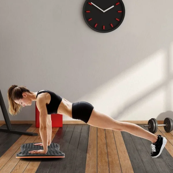 Planche d'Équilibre à Rotation à 360° avec Points de Massage et Base Antidérapante pour Bureau Debout Charge de 150 KG Noir