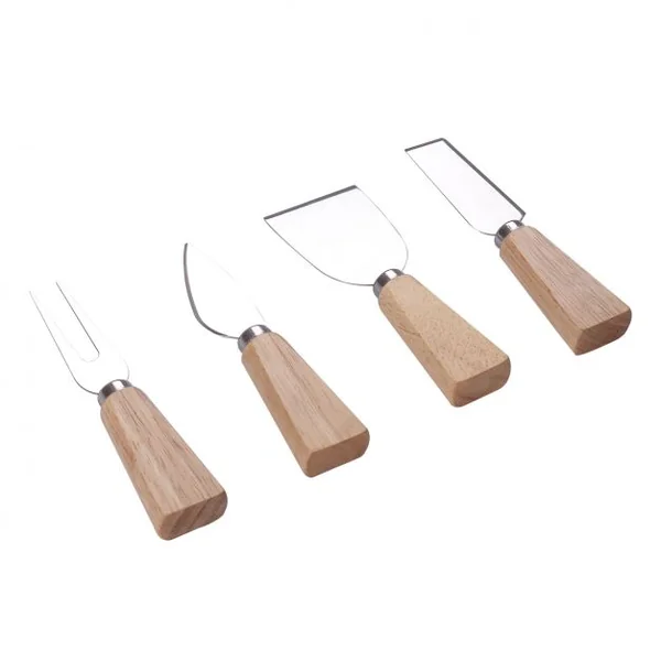 Planche à Fromage Plateau à Fromage en Bois avec Compartiment avec 4 Couteaux/Couverts Intégrés forme ovale 35 x 19 x 4 cm