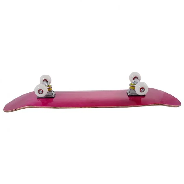 Planche à roulettes pour enfant Skateboard, en bois d'érable à 7 couches, Incurvé, Capacité 70 kg, 79x20cm, Rose + blanc