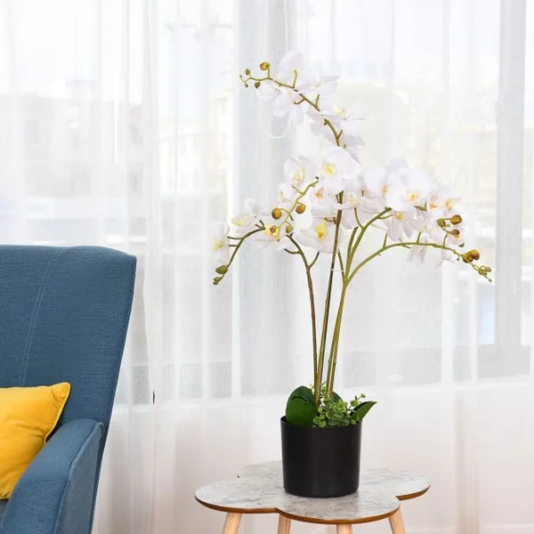 Plante artificielle 140 cm avec pot Plantes en tissu polyester pour décoration de Salles de Séjour Escalier Couloir