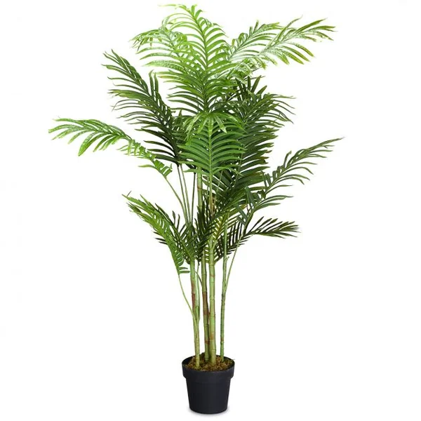 Plante Artificielle 150cm en pot Faux arbre palmier Aréca avec pot pour décoration intérieur ou extérieur, Vert
