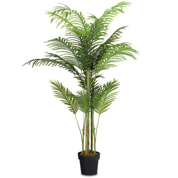 Plante Artificielle 150cm en pot Faux arbre palmier Aréca avec pot pour décoration intérieur ou extérieur, Vert