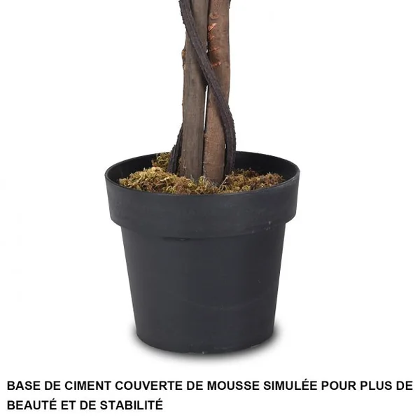 Plante artificielle de 180cm en pot avec fausses fleurs Wisteria Faux arbre avec pot de 17 cm de diamètre Rose