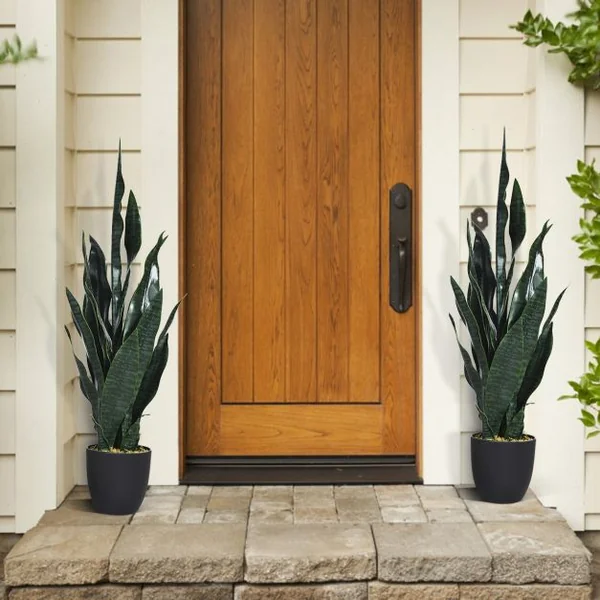 Plante Artificielle Sansevieria avec Pot 20 Hauteur 90 CM 20 Feuilles Décoration